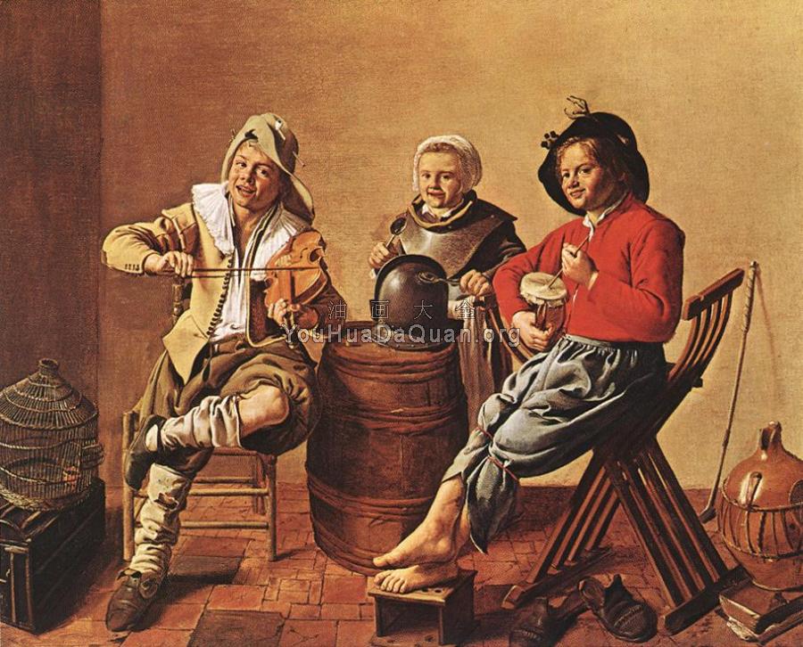 Two Boys and a Girl Making Music - 扬·米恩瑟·莫勒纳尔